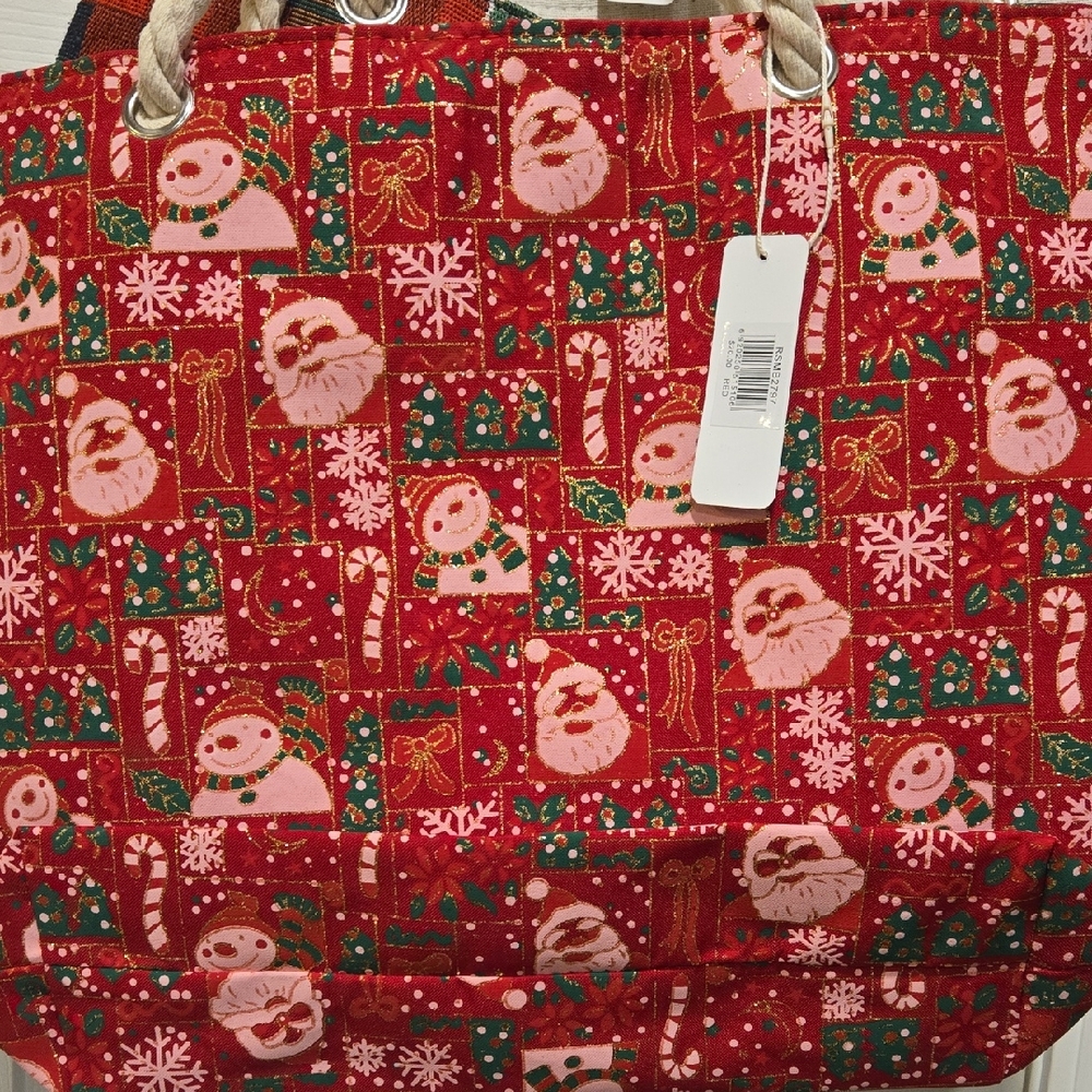 Festive Red Christmas Tote Bag